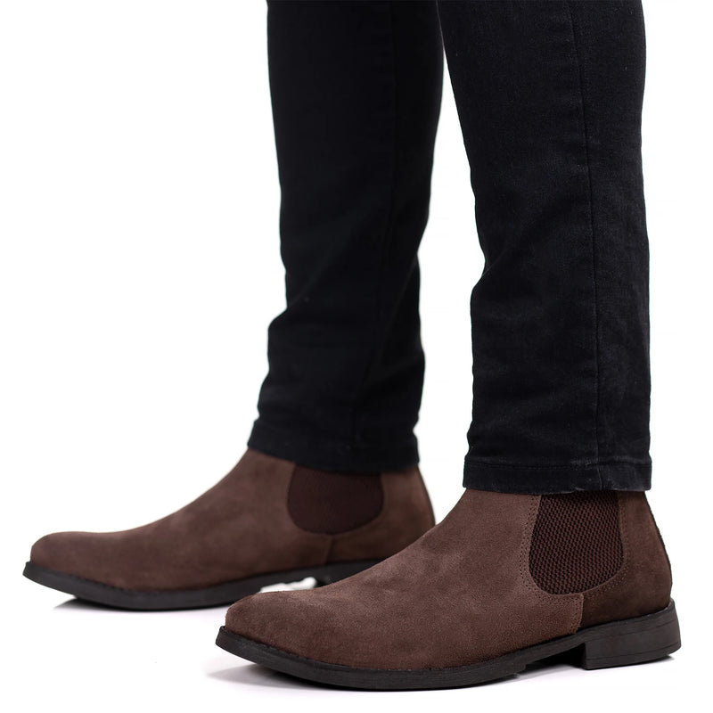 Botina Masculina Shelsea Couro Camurça Legitimo